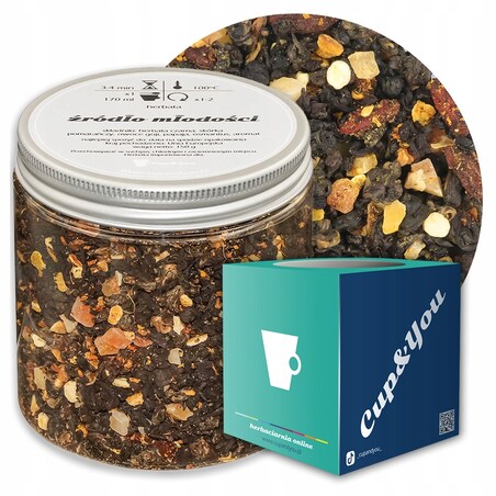 Herbata czarna ŹRÓDŁO MŁODOŚCI o smaku orientalnych owoców goji PREMIUM - herbata liściasta sypana mieszanka napar susz - gotowa na prezent upominek