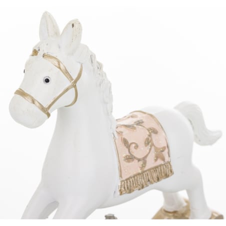 Figurka - biały konik na biegunach 17x17 cm BIANC