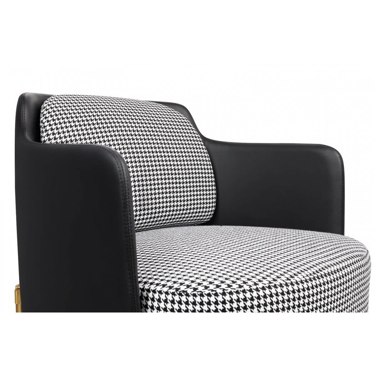 Salonowy fotel wypoczynkowy Venice ze złotą podstawą, King Home