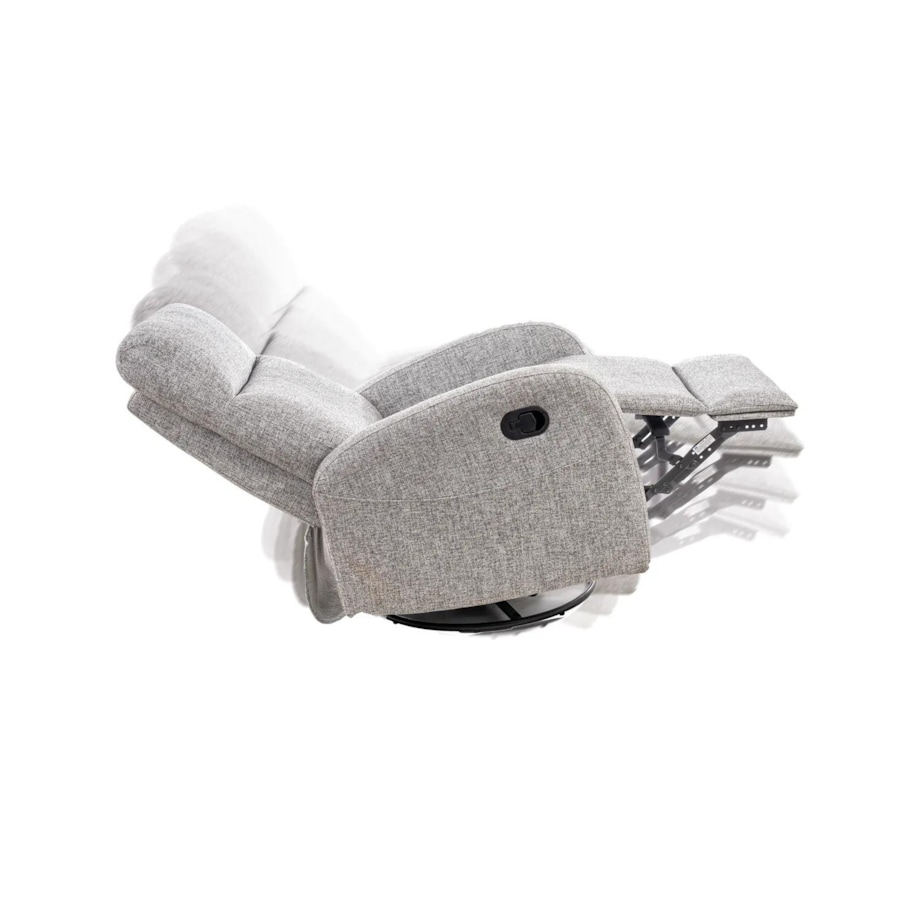 Fotel rozkładany OLIMP szary obrotowy