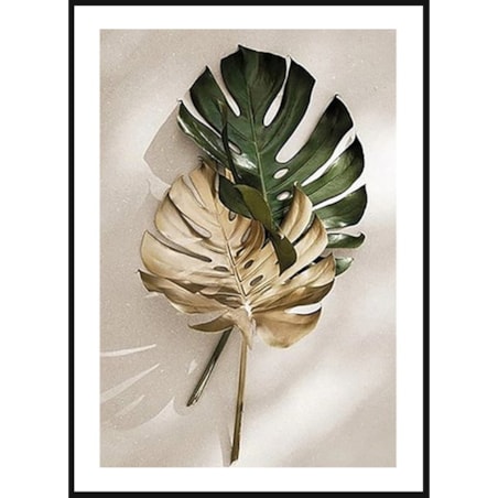 Poster Story, Plakat, Obraz - Złota Monstera No1, wymiary 30 x 42 cm