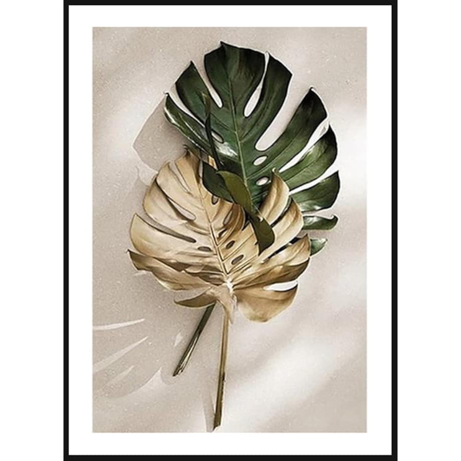 Poster Story, Plakat, Obraz - Złota Monstera No1, wymiary 30 x 42 cm