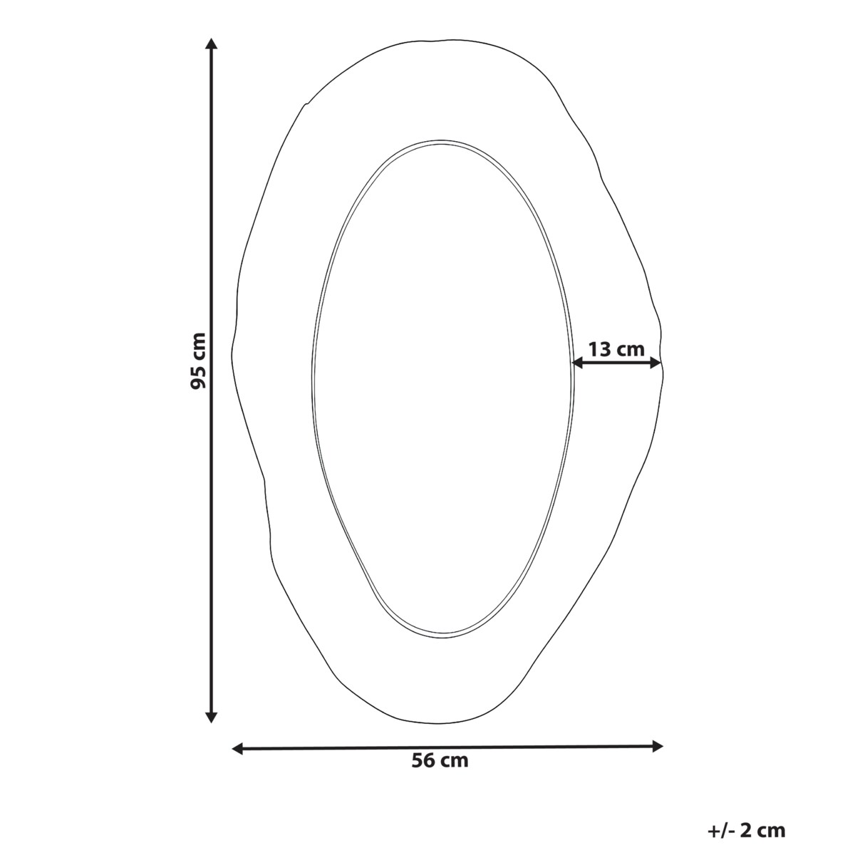 Lustro ścienne LOGNES 56 cm 95 cm Czarny