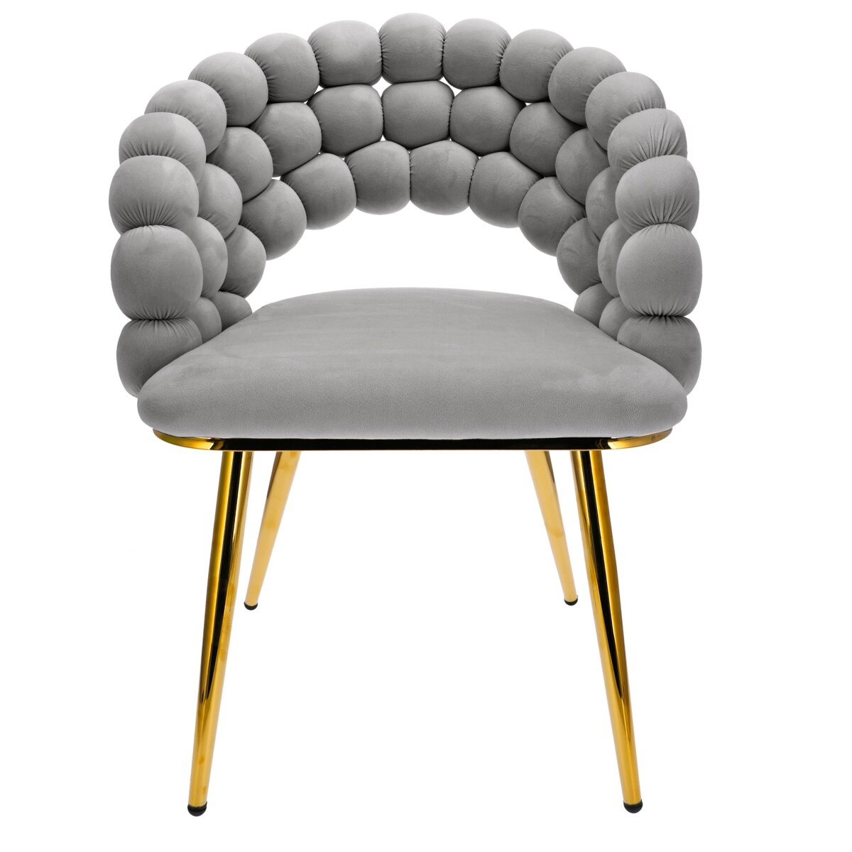 Krzesło welurowe BELLA tapicerowane szare