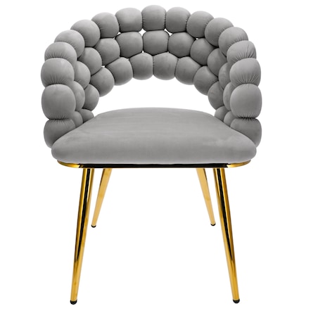 Krzesło welurowe BELLA tapicerowane szare