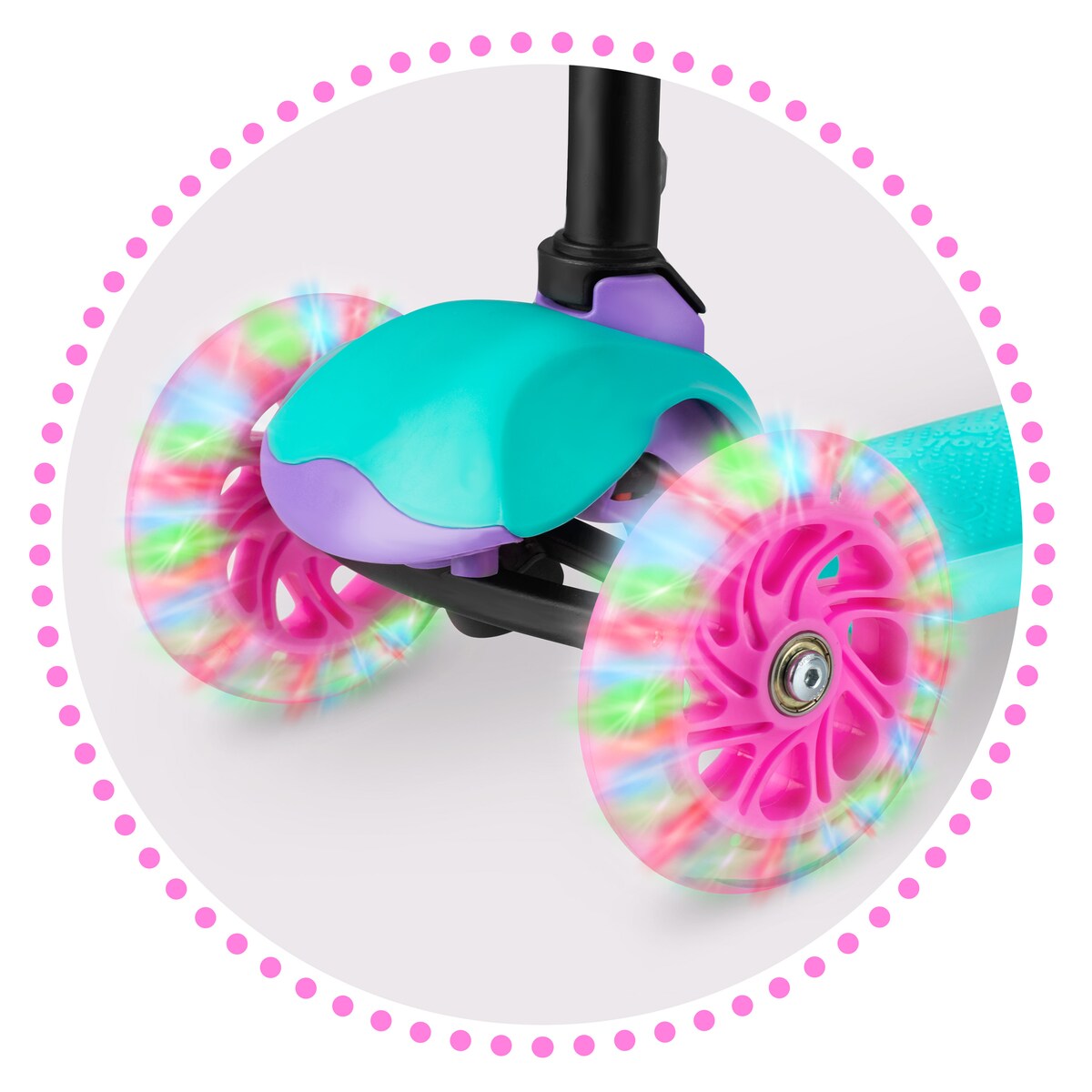 Hulajnoga trójkołowa składana dla dzieci Ricokids Loco turkusowo-różowa