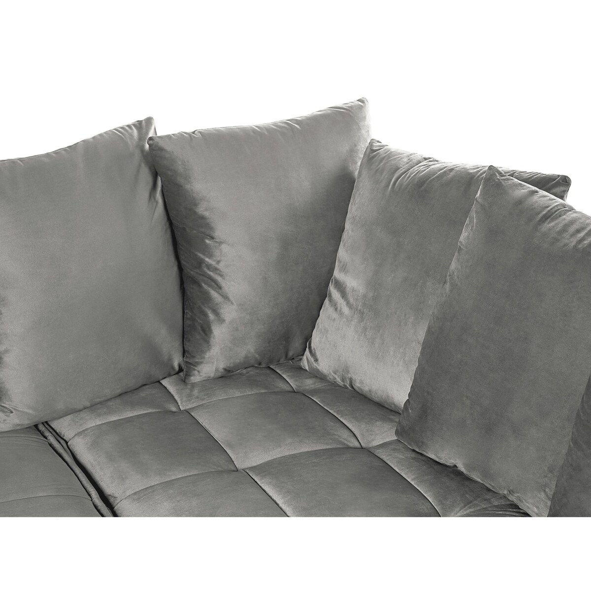 Narożnik welurowy lewostronny szary GRENA