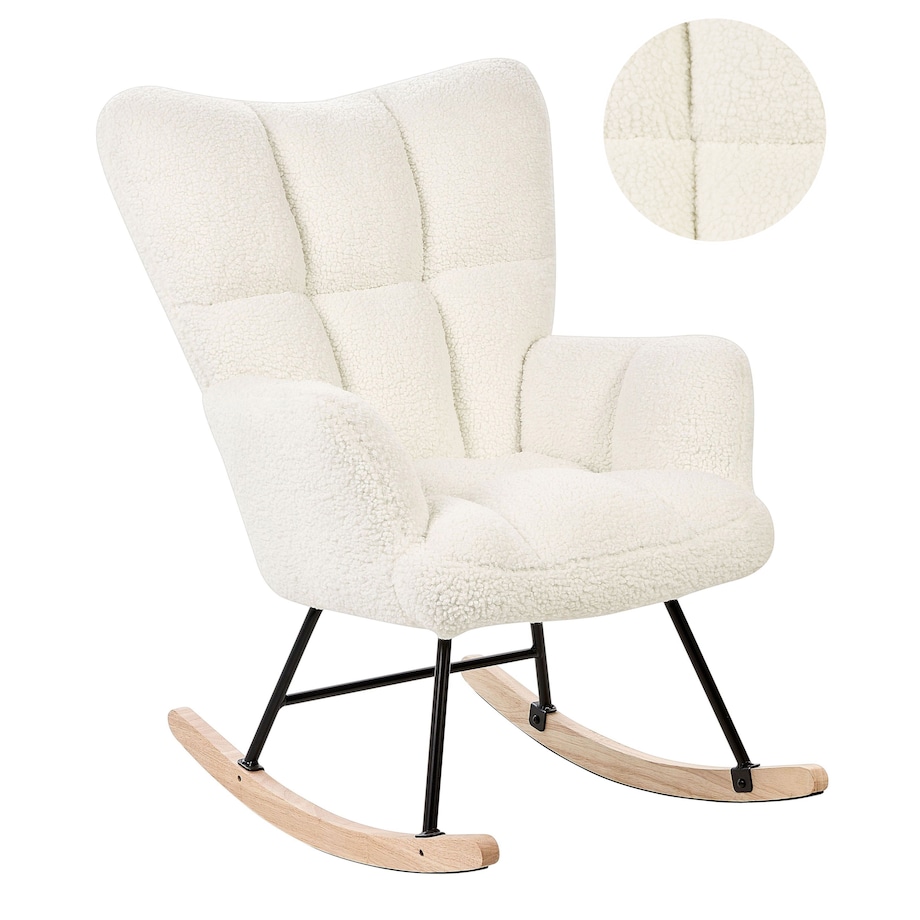 Fotel bujany OULU Boucle Biały