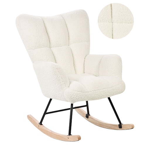 Fotel bujany OULU Boucle Biały
