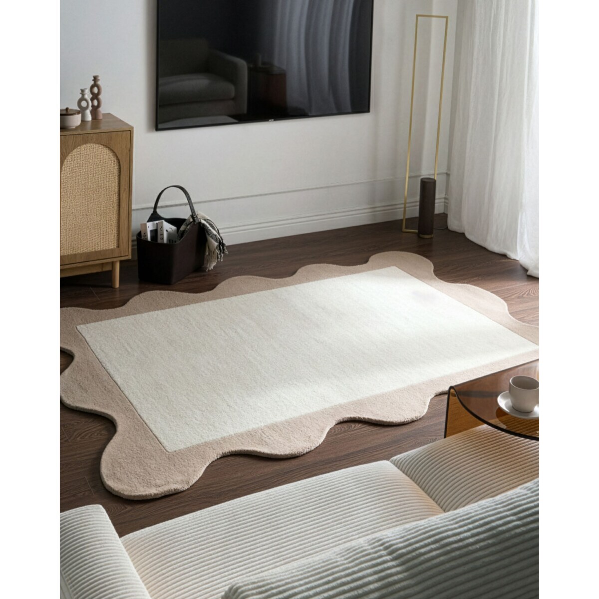 Dywan SANGHAR Beżowy 160 x 230 cm Wełna