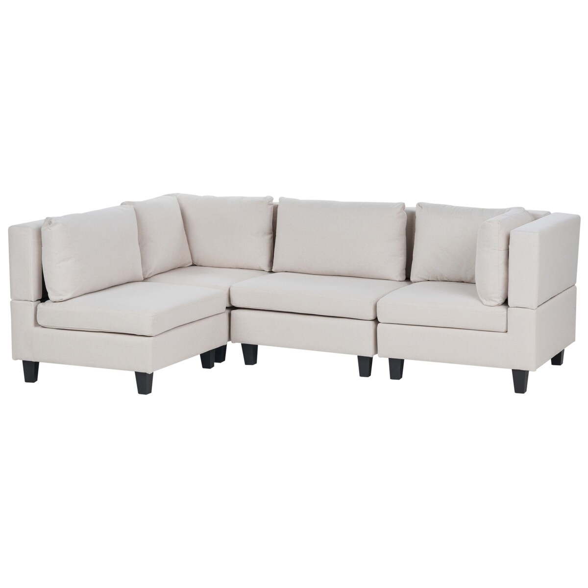 Tapicerowany prawostronny narożnik modułowy 4-osobowy jasnobeżowy UNSTAD