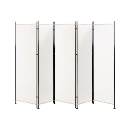 5-panelowy składany parawan pokojowy 270 x 170 cm biały NARNI