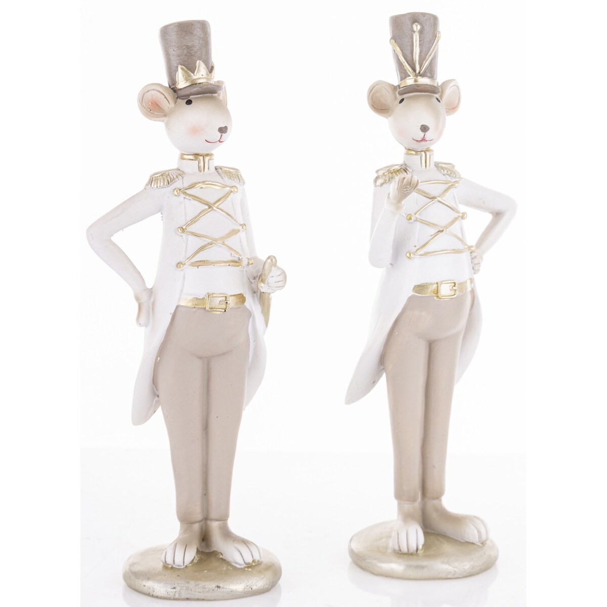 Dekoracja - para myszek we frakach i cylindrach 21,5x7x6 cm GRIGIO