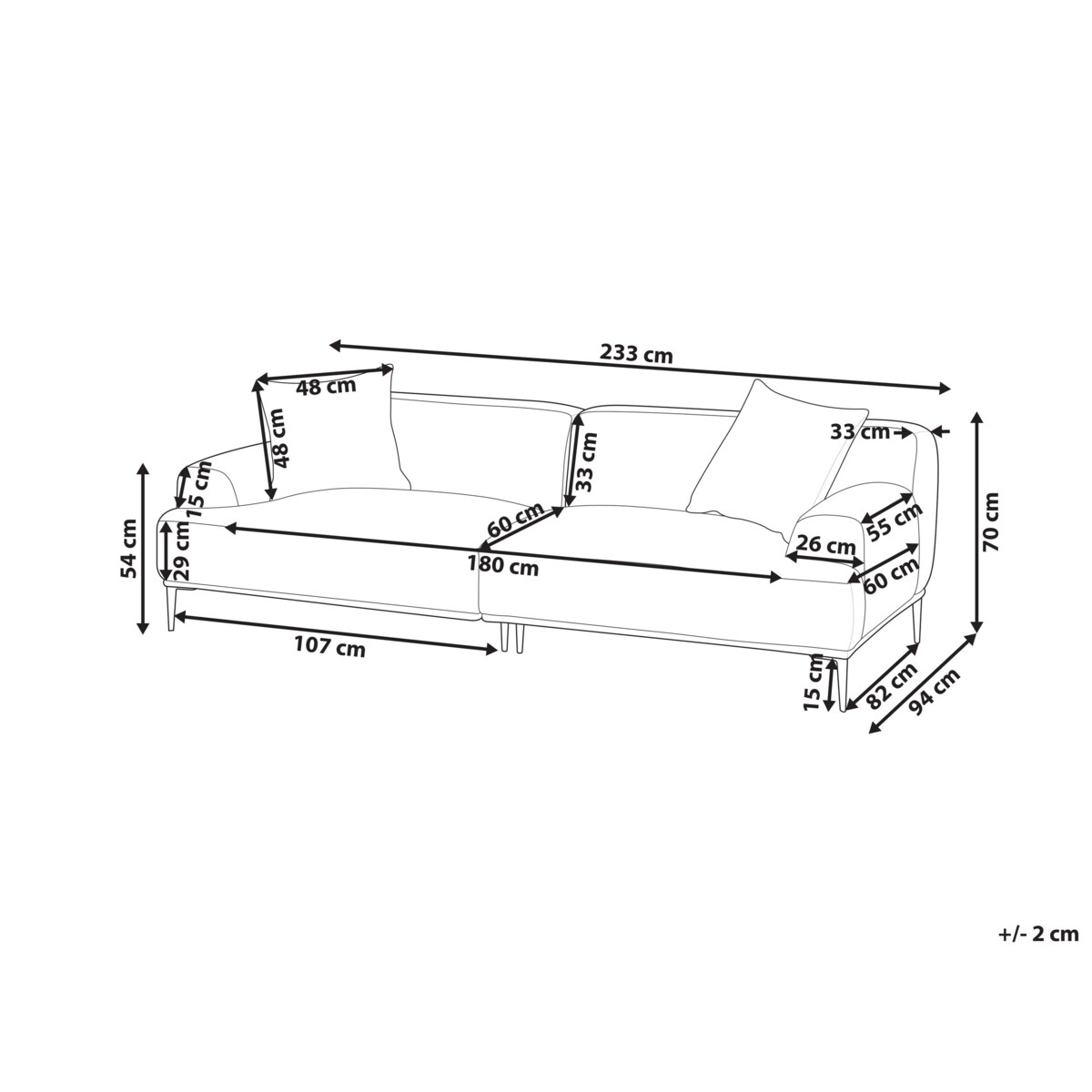 Sofa 3-osobowa jasnoszary MATILA
