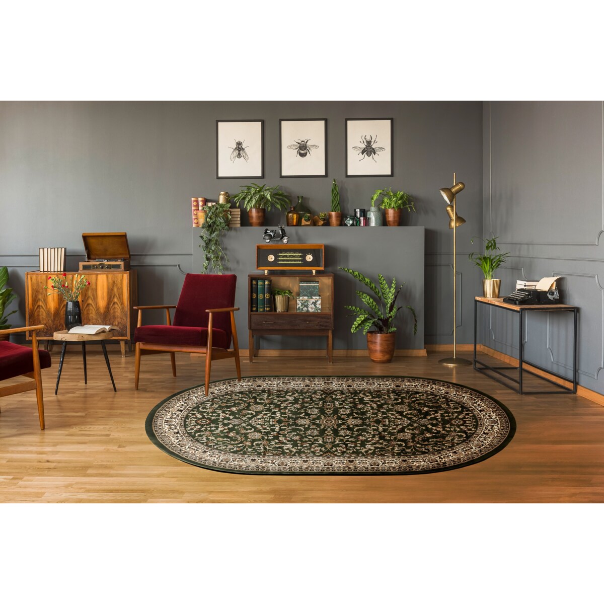 Dywan ROYAL ADR owal wzór 1745 zielony 200x290 cm