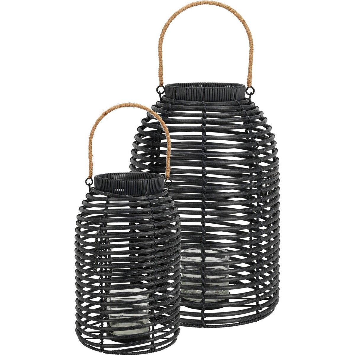 Lampiony dekoracyjne z technorattanu, 2 sztuki