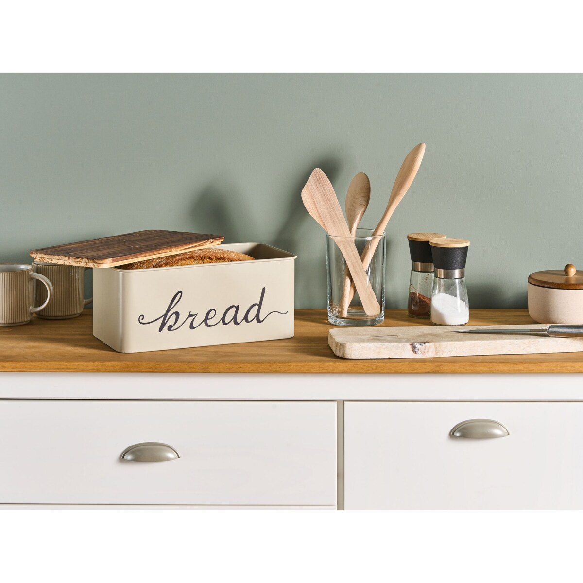 Chlebak metalowy beżowy GOURMANDISE