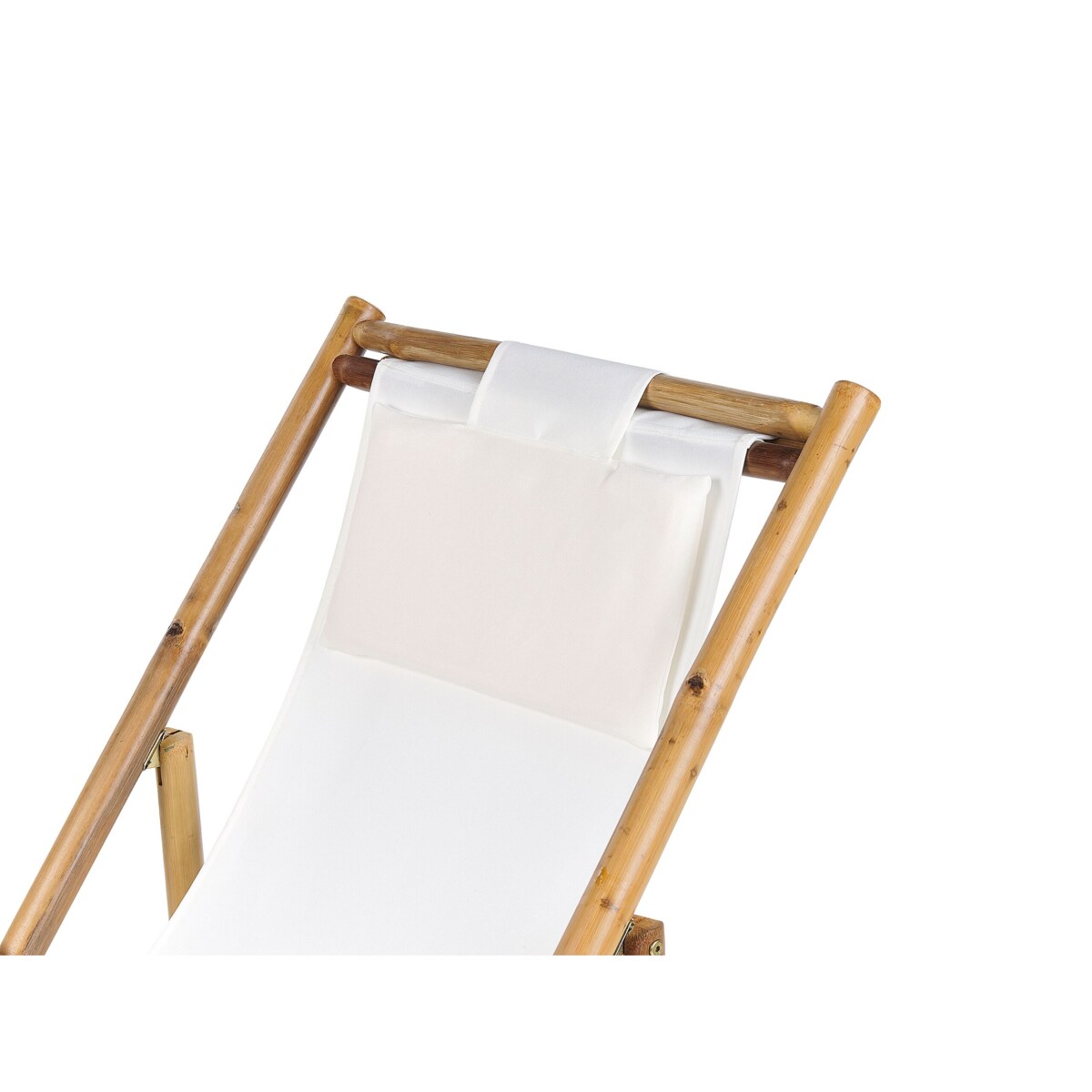 Zestaw 2 leżaków ogrodowych bambusowy jasne drewno z białym ATRANI