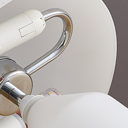 Designerska lampa stołowa Belfugo MT1234-250 WHITE Step szklany grzybek biały