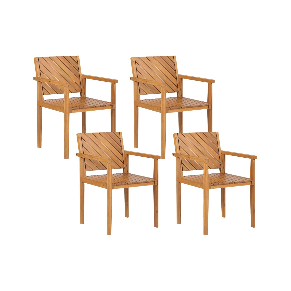 Zestaw 4 krzeseł ogrodowych drewno akacjowe BARATTI
