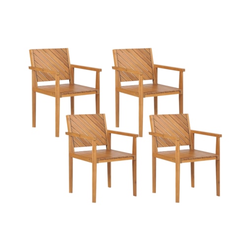 Zestaw 4 krzeseł ogrodowych drewno akacjowe BARATTI