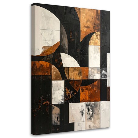 Obraz do salonu sypialni biura loftu, Geometryczne formy abstrakcja brązowy