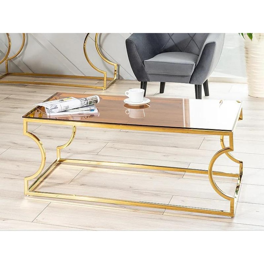 Ława KENZO A 120x60 bursztynowa/złota