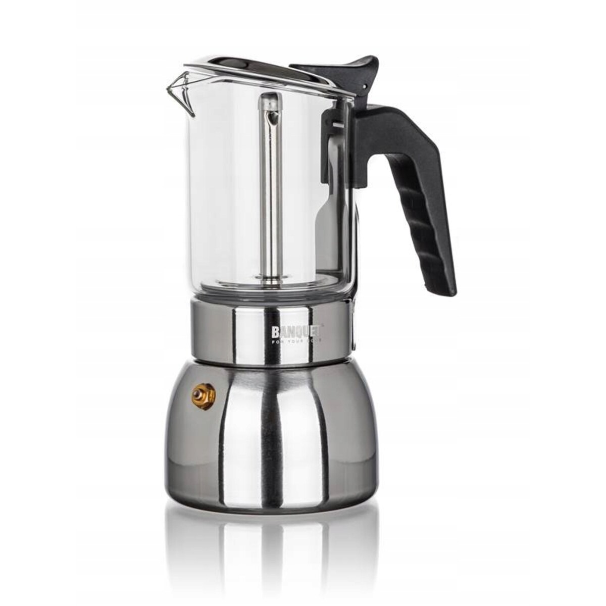 KAWIARKA ZAPARZACZ do KAWY 4 filiżanki ESPRESSO elegancki wygląd SZKŁO stal