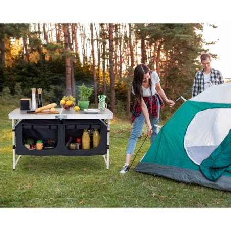 KUCHNIA TURYSTYCZNA SZAFKA stół składany ogrodowy walizka KEMPINGOWY stolik