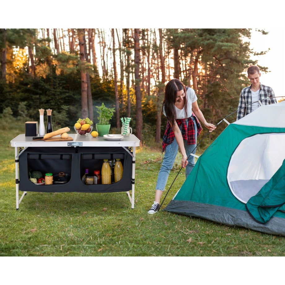 KUCHNIA TURYSTYCZNA SZAFKA stół składany ogrodowy walizka KEMPINGOWY stolik