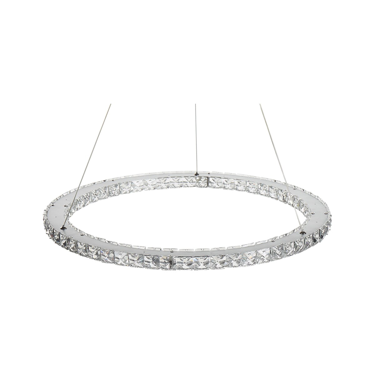 Lampa wisząca LED kryształowa srebrna MAGAT