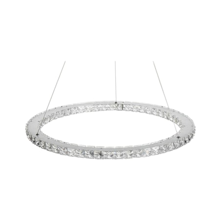 Lampa wisząca LED kryształowa srebrna MAGAT