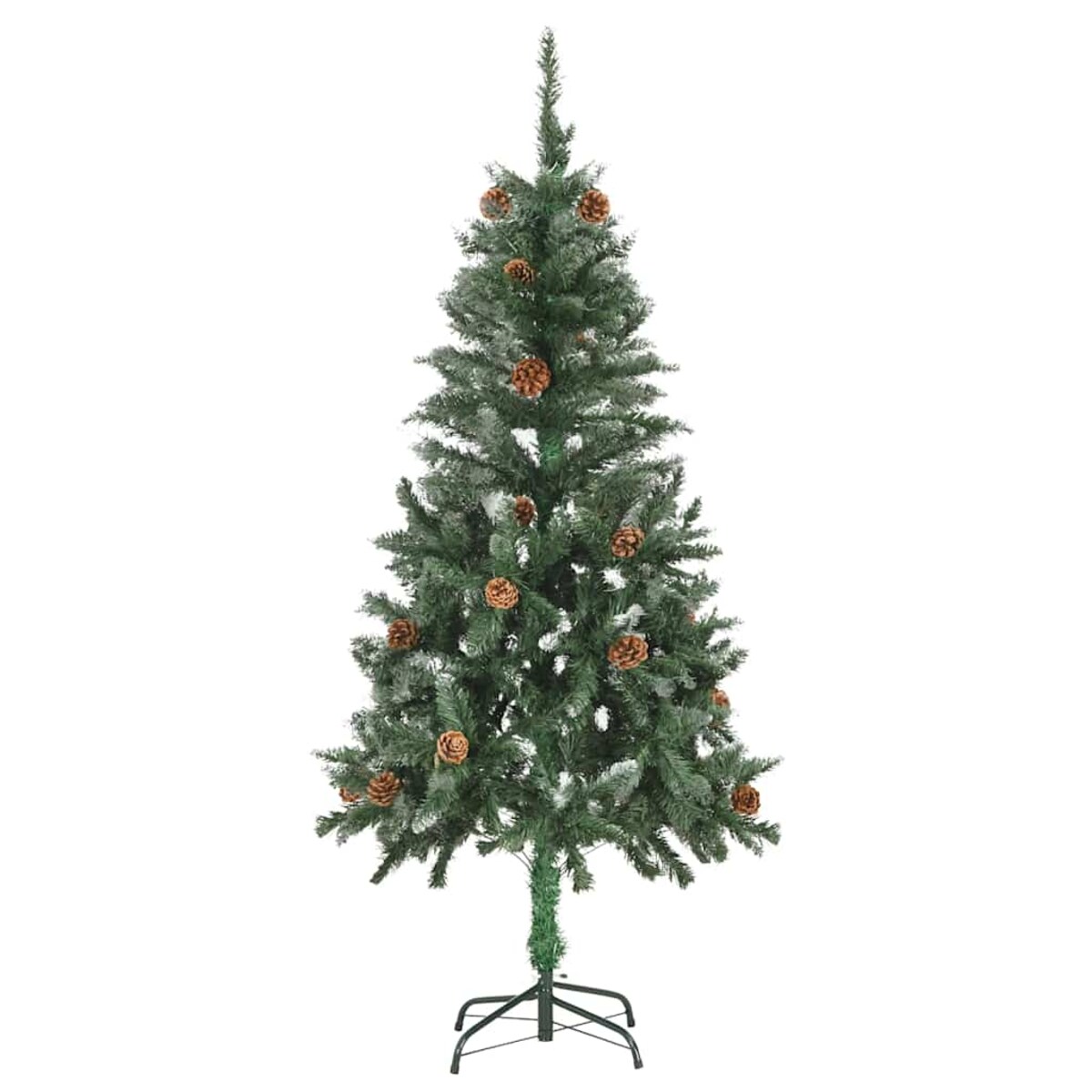 vidaXL Sztuczna choinka z lampkami, bombkami i szyszkami, 150 cm