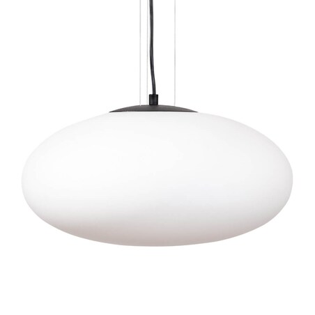 Wisząca lampa do jadalni Omi 1180 Zumaline kulista szklana biała czarna