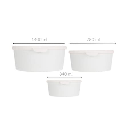 Pojemniki na żywność okrągłe z tworzywa sztucznego, 3 sztuki o różnej wielkości