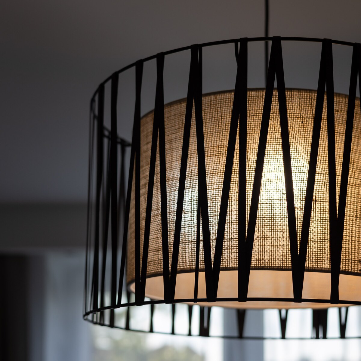Lampa wisząca TK Lighting HARMONY NATURE 4562 czarno-brązowa E27 jutowy klosz 40 cm regulowana do salonu i jadalni