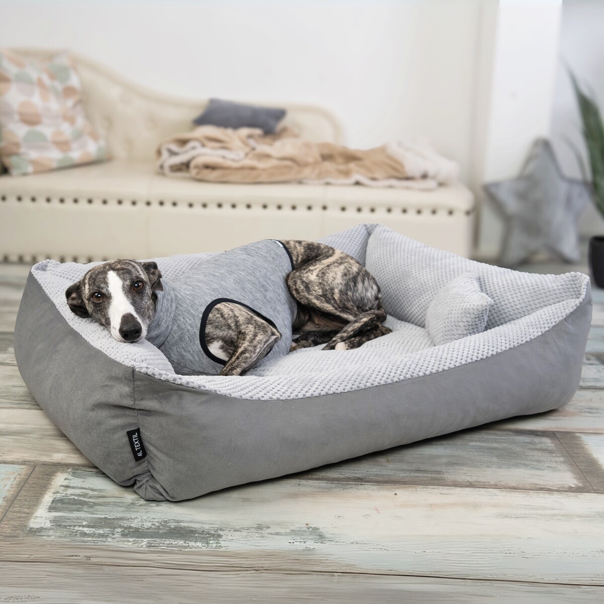 Przytulne legowisko dla psa TEO, 60x40 cm, Szary