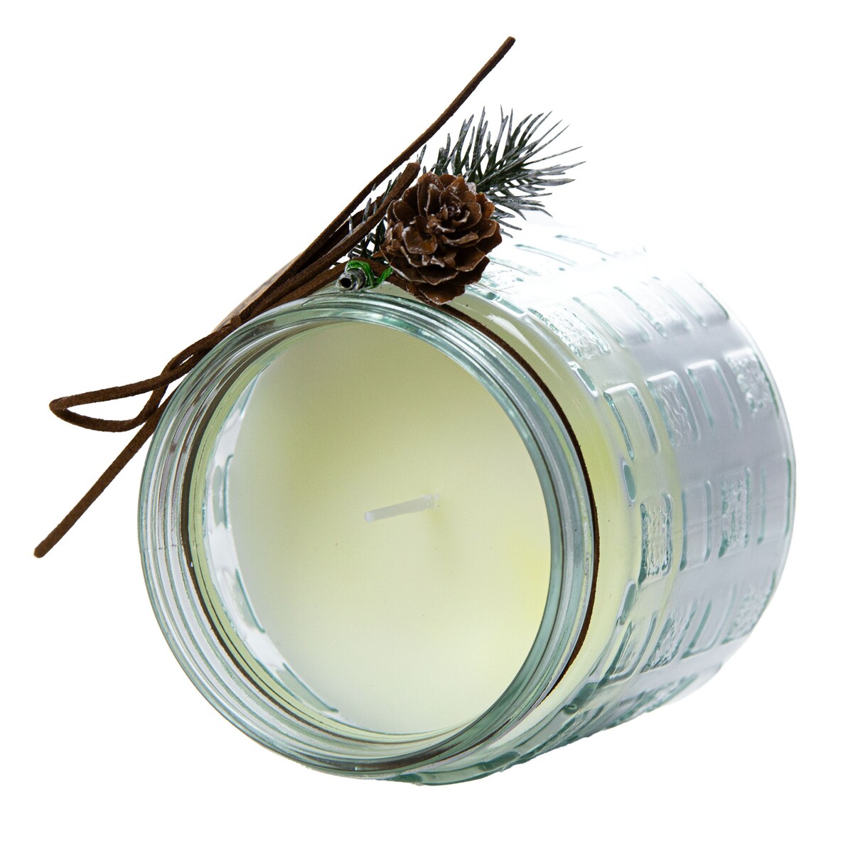 Świeczka Zapachowa Świeca Świąteczna Zapach Drzewny Dekoracja Biała