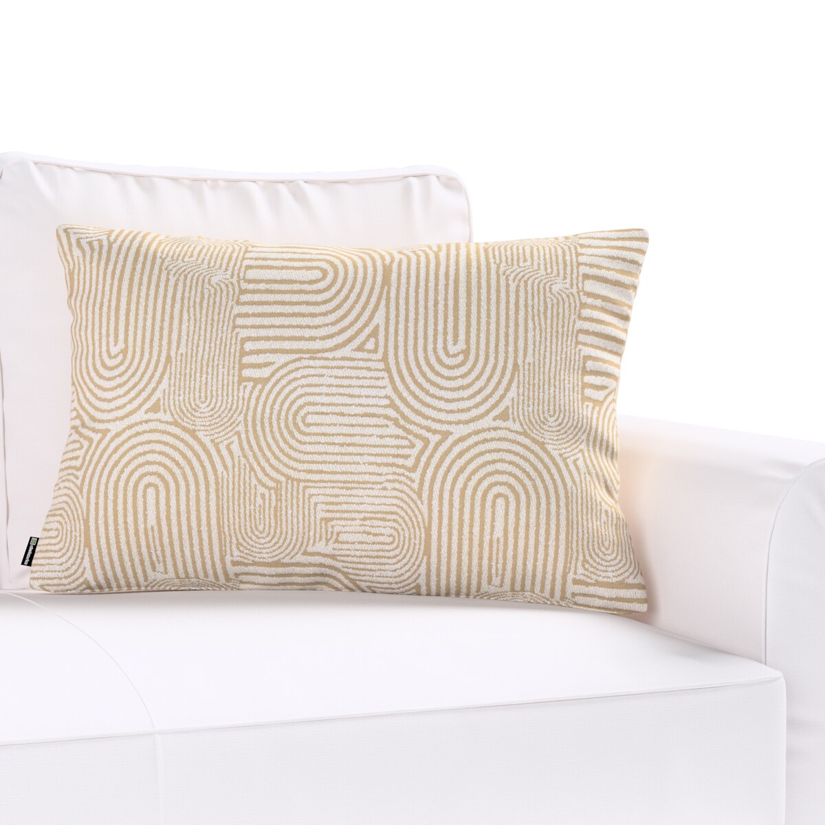 Poszewka Kinga na poduszkę prostokątną 60x40 beżowe łuki na kremowym tle