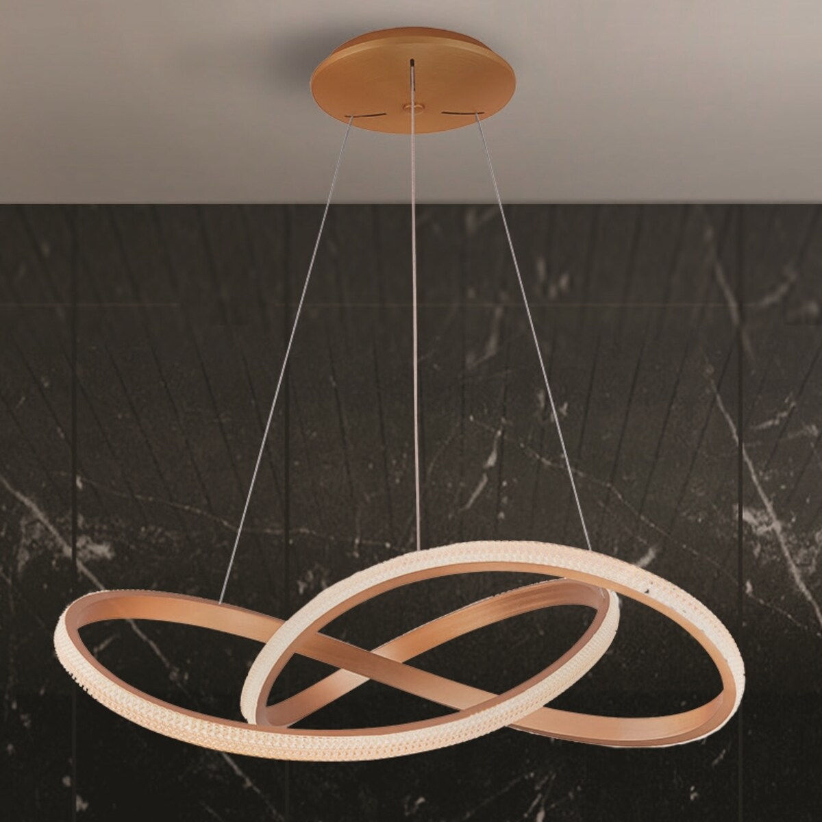 Wisząca lampa do salonu Infinity AZ5097 LED 80W złota