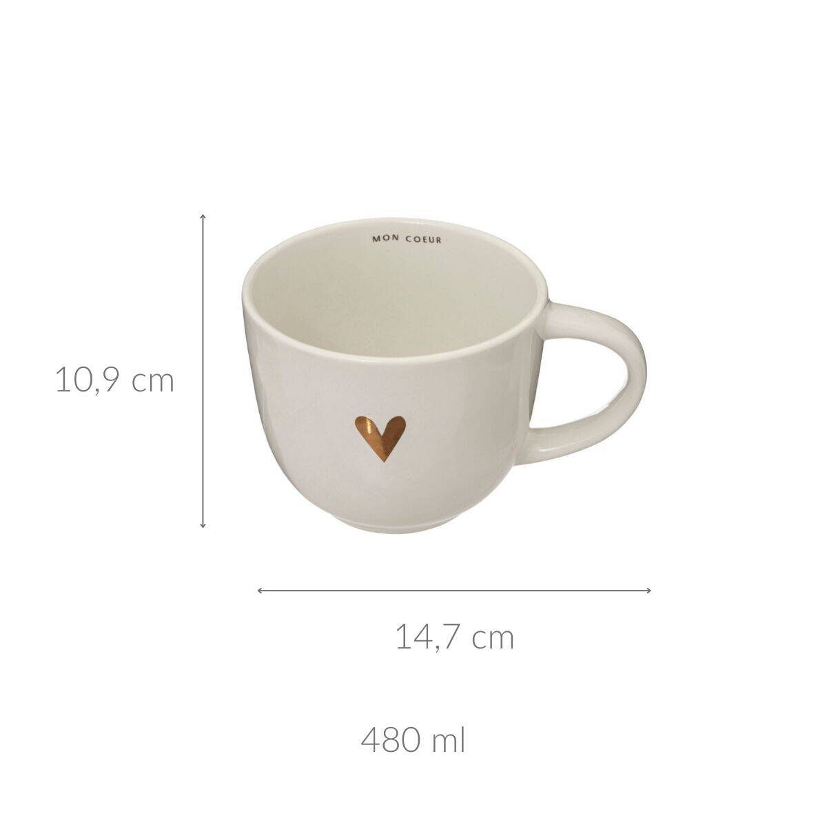 Duży kubek do herbaty FLORAL, 480 ml