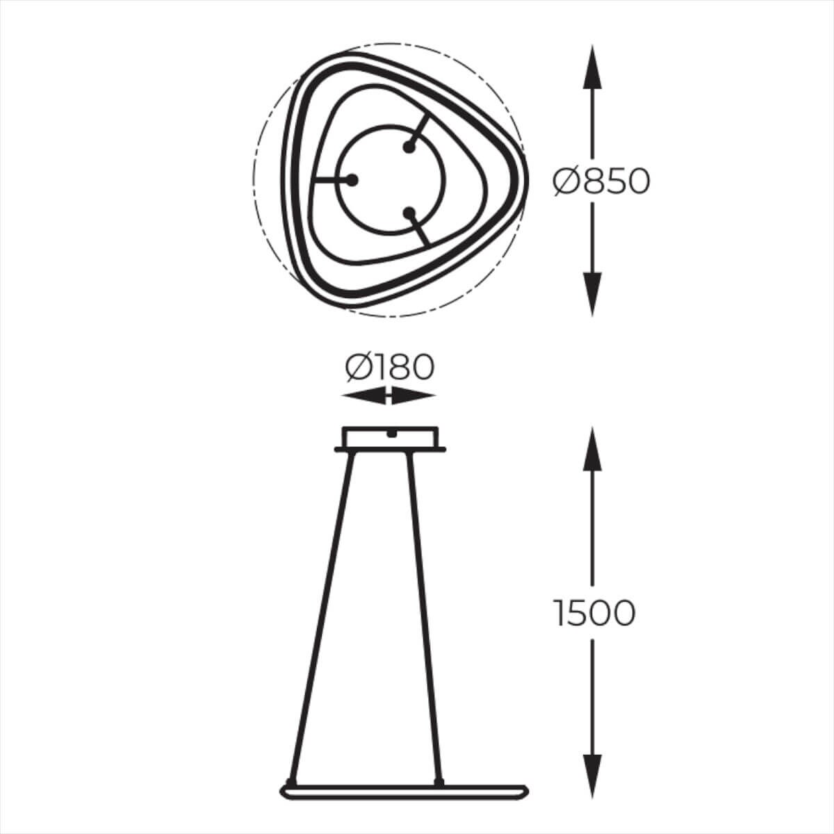 Ściemnialna lampa zwieszana Getafe MD3888-1L-3BCT Zumaline LED 57W 3000K czarny
