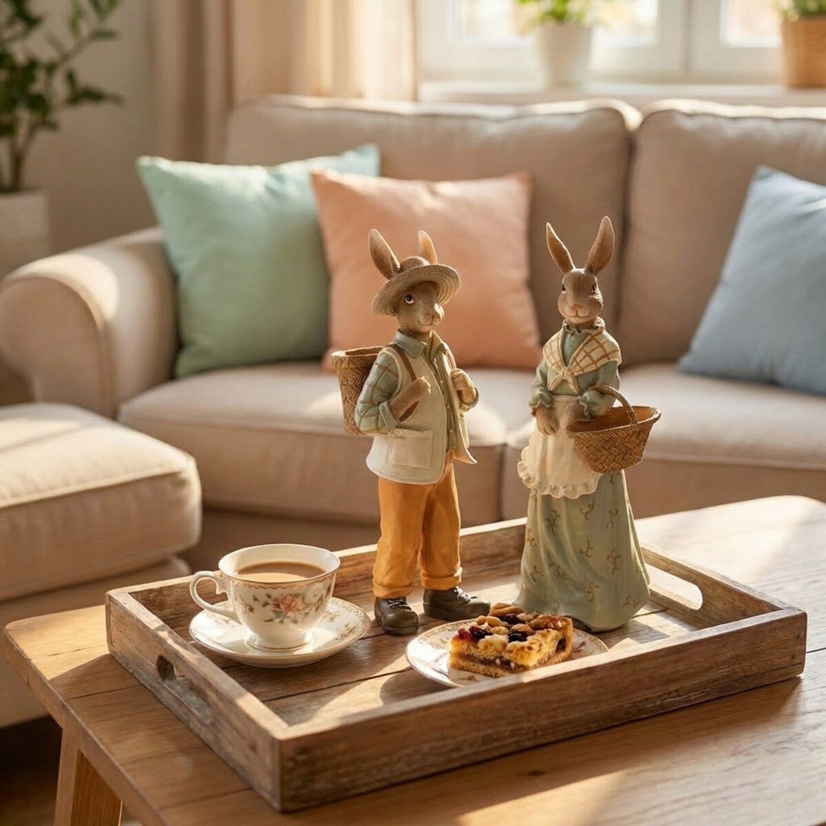 ZAJĄC WIELKANOCNY 30cm ZAJĄCZEK FIGURKA WIELKANOCNA NA WIELKANOC 2 szt.