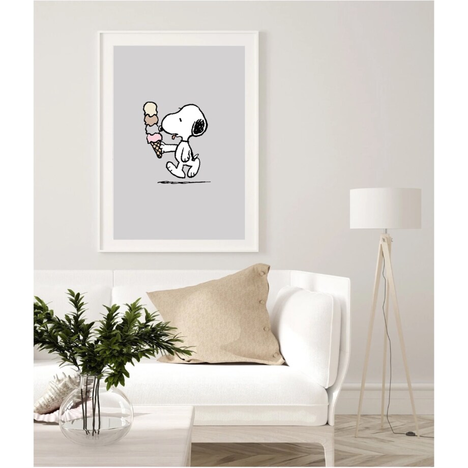 Poster Story, Plakat, Obraz - Snoopy z Lodami, wymiary 30 x 42 cm