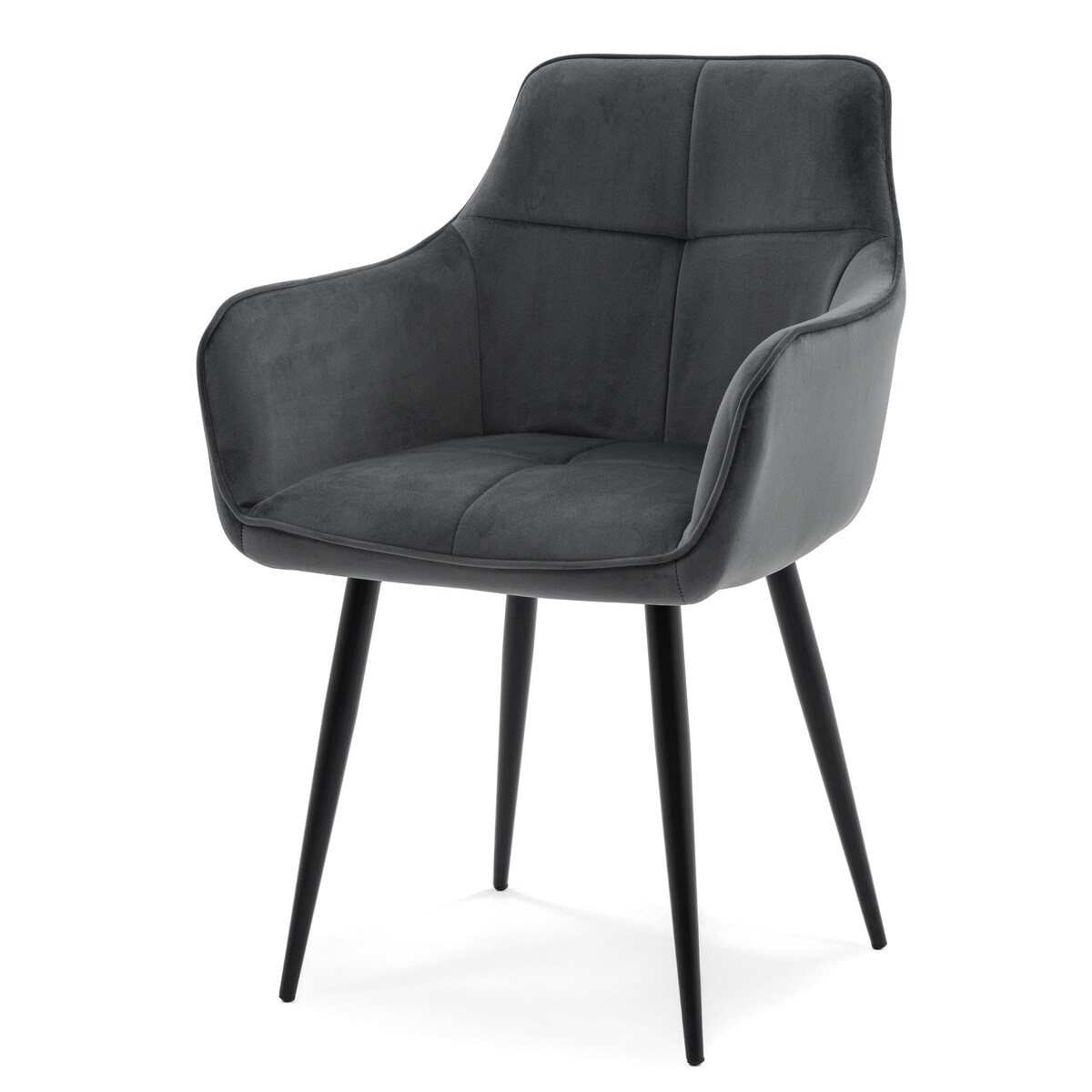 Krzesło tapicerowane welurowe QUATTRO velvet aksamit szary