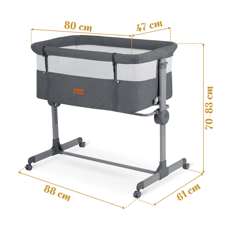 Łóżeczko dziecięce niemowlęce dostawka Nukido składane 0-5m