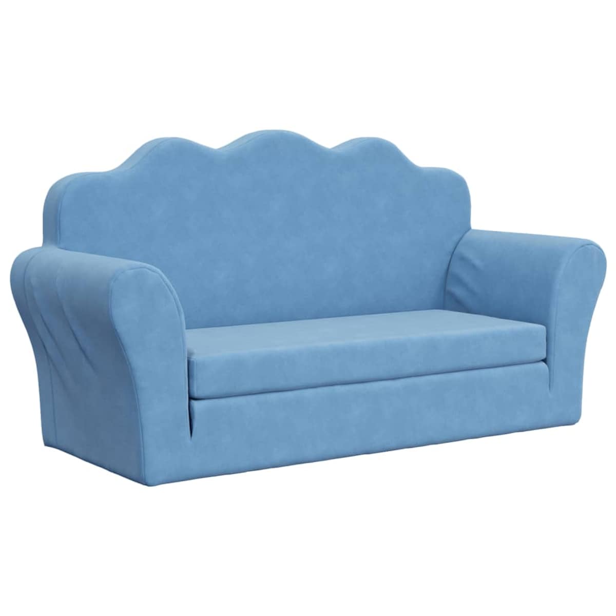 vidaXL 2-os. sofa dla dzieci, rozkładana, niebieska, miękki plusz