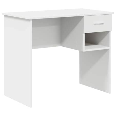 vidaXL Biurko z półką Biały 90 x 49.5 x 75 cm Materiał drewnopochodny