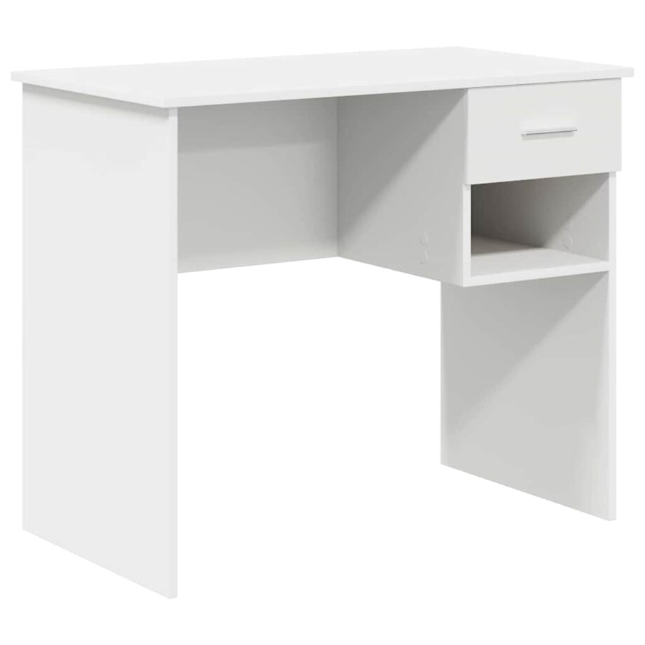 vidaXL Biurko z półką Biały 90 x 49.5 x 75 cm Materiał drewnopochodny