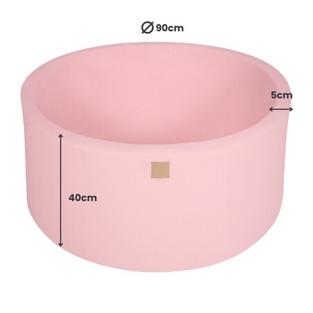 Okrągły Suchy Basen dla Dziecka 90x40cm/bez Piłek, Cotton, Jasnoróżowy